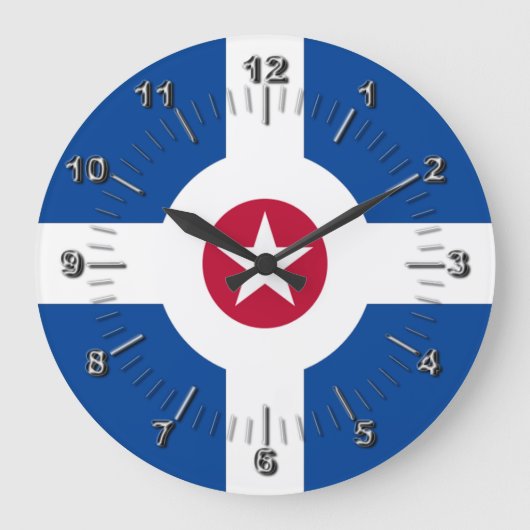 Indianapolis (Indiana) flag Large Clock Grote Klok (Voorkant)