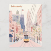 Indianapolis Indiana Gouache Illustratie Reizen Briefkaart (Voorkant)