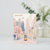 Indianapolis Indiana Gouache Illustratie Reizen Briefkaart (Staand voorkant)