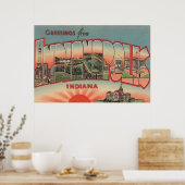 Indianapolis, Indiana - grote lettertjes 2 Poster (Keuken)
