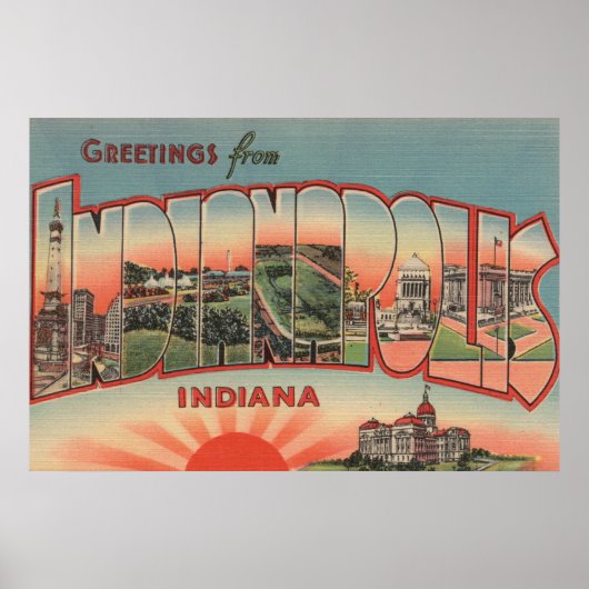Indianapolis, Indiana - grote lettertjes 2 Poster (Voorkant)