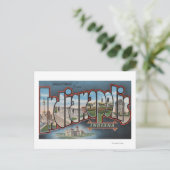 Indianapolis, Indiana - grote lettertjes 3 Briefkaart (Staand voorkant)