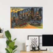 Indianapolis, Indiana - grote lettertjes 3 Poster (Thuiskantoor)