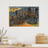 Indianapolis, Indiana - grote lettertjes 3 Poster (Keuken)