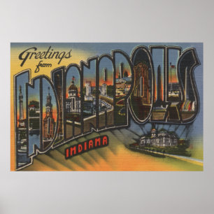Indianapolis, Indiana - grote lettertjes 3 Poster