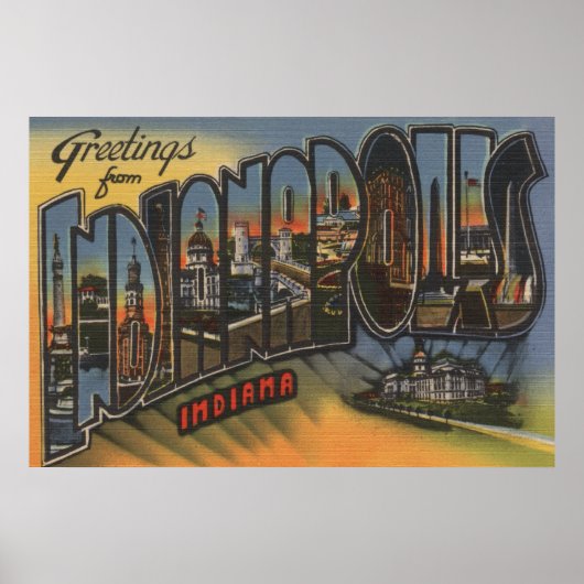 Indianapolis, Indiana - grote lettertjes 3 Poster (Voorkant)