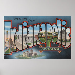 Indianapolis, Indiana - grote lettertjes 4 Poster