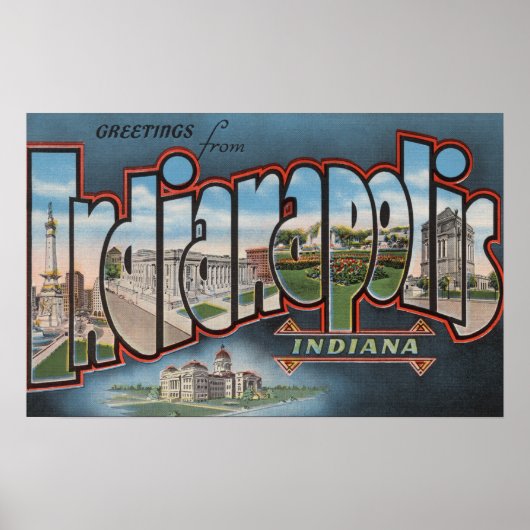 Indianapolis, Indiana - grote lettertjes 4 Poster (Voorkant)
