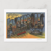 Indianapolis, Indiana - grote lettertjes Briefkaart (Voorkant)