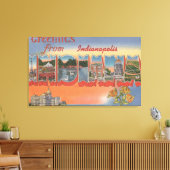 Indianapolis, Indiana - grote lettertjes Canvas Afdruk (Insitu (Woonkamer))