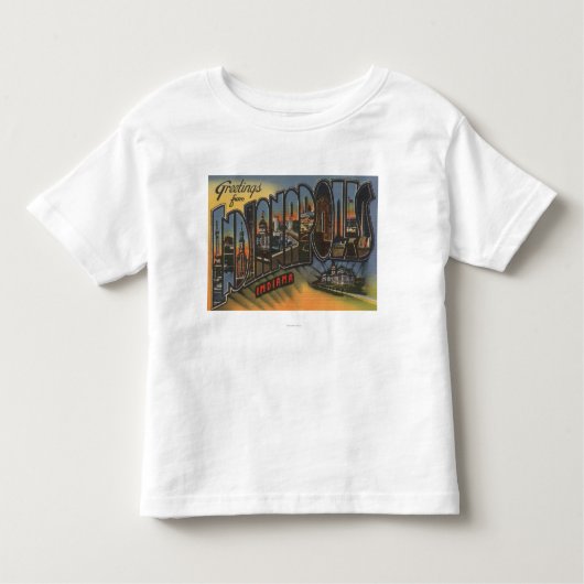 Indianapolis, Indiana - grote lettertjes Kinder Shirts (Voorkant)