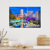 Indianapolis, Indiana, in de vroege avond Poster (Keuken)