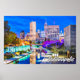 Indianapolis, Indiana, in de vroege avond Poster