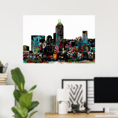 Indianapolis, Indiana in graffiti Poster (Thuiskantoor)