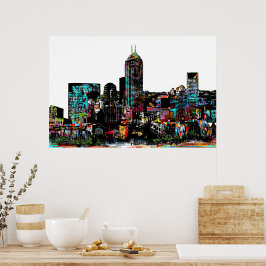 Indianapolis, Indiana in graffiti Poster