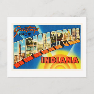 Indianapolis Indiana in Vintage Travel Souvenir Briefkaart