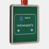 Indianapolis Indiana Interstate Highway Freeway : Metalen Ornament (Rechts)