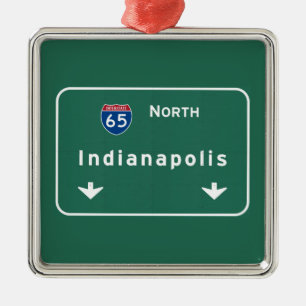 Indianapolis Indiana Interstate Highway Freeway : Metalen Ornament