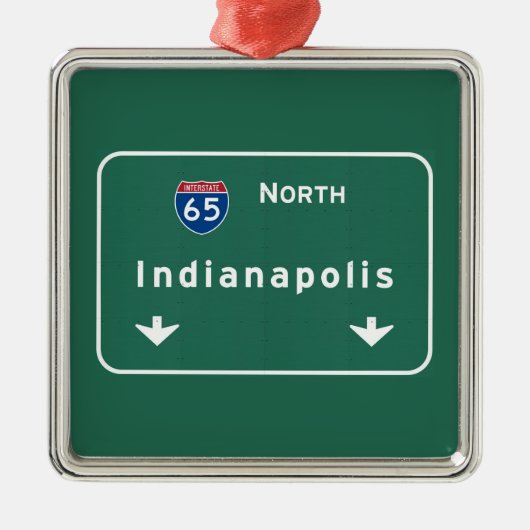 Indianapolis Indiana Interstate Highway Freeway : Metalen Ornament (Voorkant)