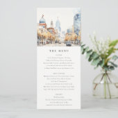 Indianapolis, Indiana Landscape Wedding Menu Card Kaart (Staand voorkant)