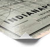 Indianapolis indiana map print poster canvas (Hoek)