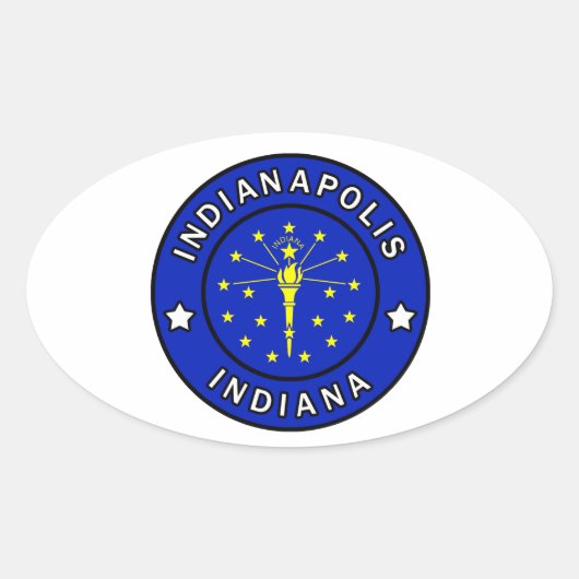 Indianapolis Indiana Ovale Sticker (Voorkant)