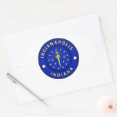 Indianapolis Indiana Ovale Sticker (Envelop)