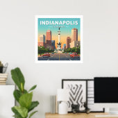 Indianapolis Indiana Poster (Thuiskantoor)