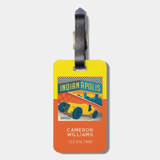 Indianapolis, Indiana |  Racer Bagagelabel (Achterkant verticaal)