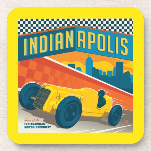 Indianapolis, Indiana |  Racer Bier Onderzetter (Voorkant)