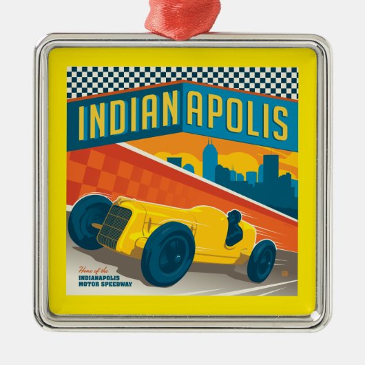 Indianapolis, Indiana |  Racer Metalen Ornament (Voorkant)