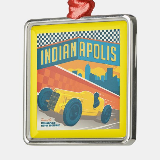 Indianapolis, Indiana |  Racer Metalen Ornament (Links)