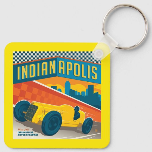 Indianapolis, Indiana |  Racer Sleutelhanger (Achterkant)