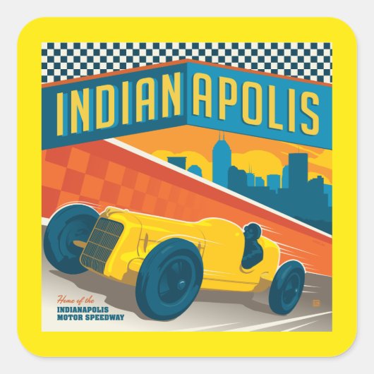 Indianapolis, Indiana |  Racer Vierkante Sticker (Voorkant)