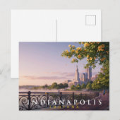 Indianapolis Indiana Reis Briefkaart (Voorkant / Achterkant)