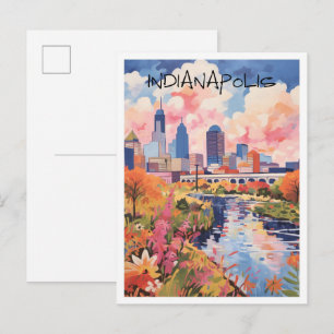 Indianapolis Indiana Reis Kunst Briefkaart