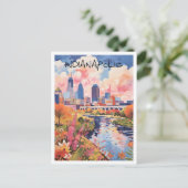 Indianapolis Indiana Reis Kunst Briefkaart (Staand voorkant)