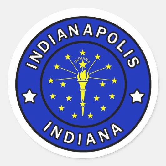 Indianapolis Indiana Ronde Sticker (Voorkant)