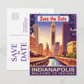 Indianapolis, Indiana Save The Date (Voorkant / Achterkant)