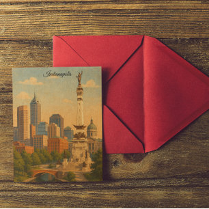 Indianapolis Indiana Silhouette Stads Panorama Briefkaart