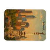 Indianapolis Indiana Silhouette Stads Panorama Magneet (Horizontaal)