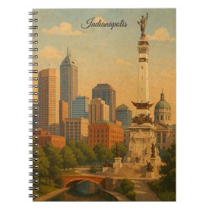 Indianapolis Indiana Silhouette Stads Panorama Notitieboek