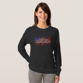 Indianapolis Indiana Skyline Amerikaanse vlag T-shirt (Voorkant volledig)