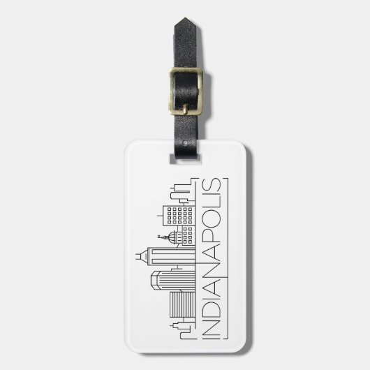 Indianapolis, Indiana Skyline Bagagelabel (Voorkant verticaal)