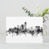 Indianapolis Indiana Skyline Black White Kaart (Staand voorkant)