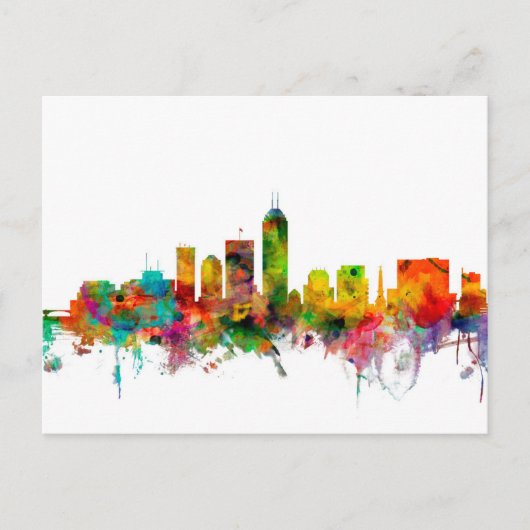 Indianapolis Indiana Skyline Briefkaart (Voorkant)