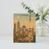 Indianapolis Indiana Skyline City Panorama Briefkaart (Staand voorkant)