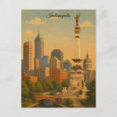 Indianapolis Indiana Skyline City Panorama Briefkaart (Voorkant)