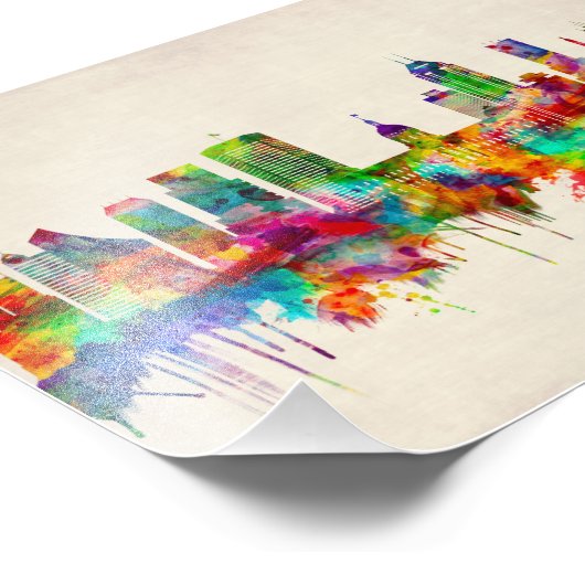 Indianapolis Indiana Skyline Foto Afdruk (Hoek)