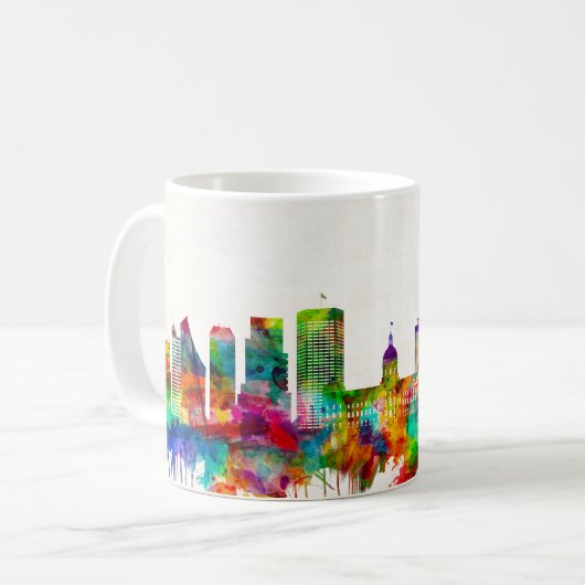 Indianapolis Indiana Skyline Koffiemok (Voorkant links)